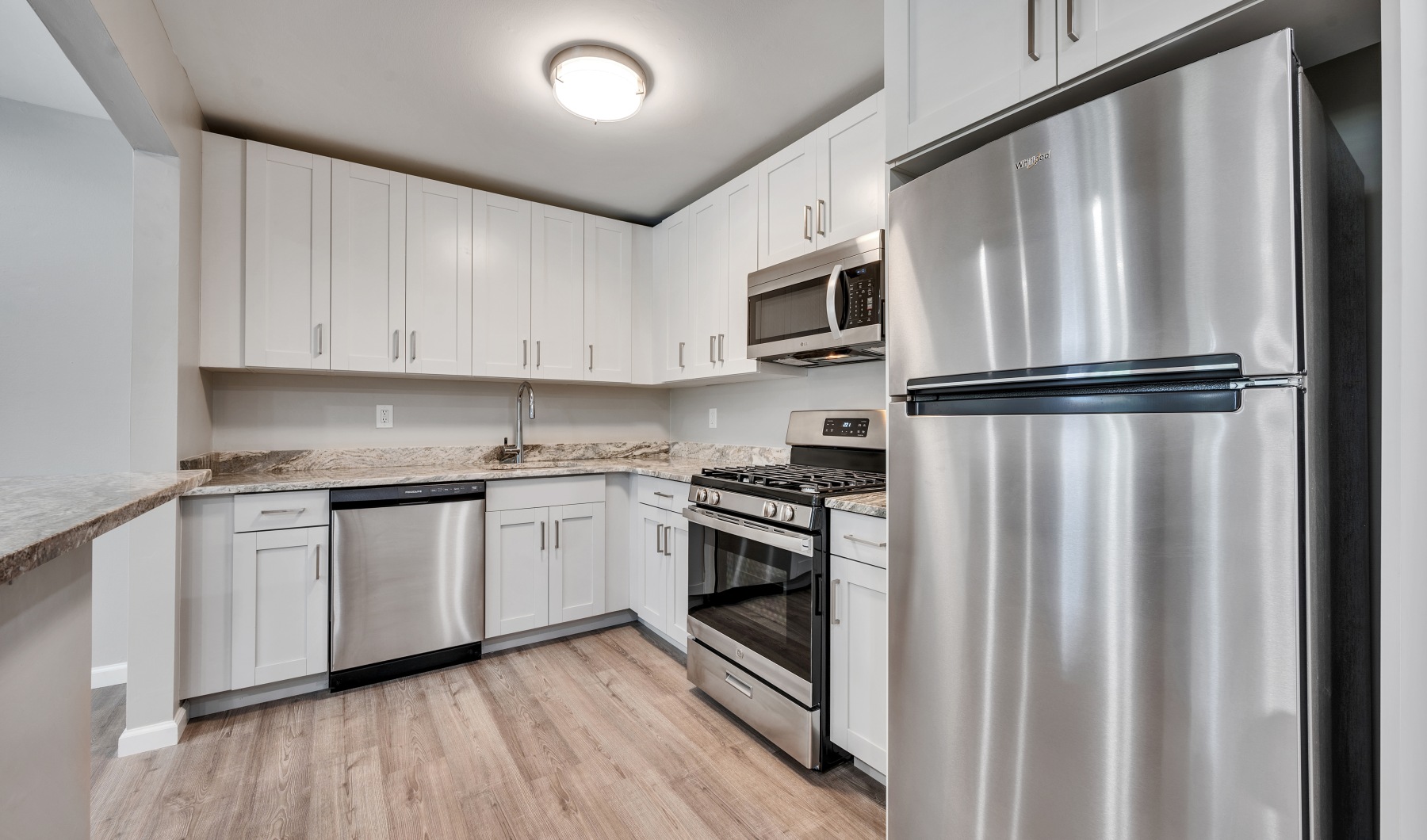 The renovated kitchen at Greenview Gardens.